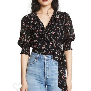 GANNI Printed Georgette Top